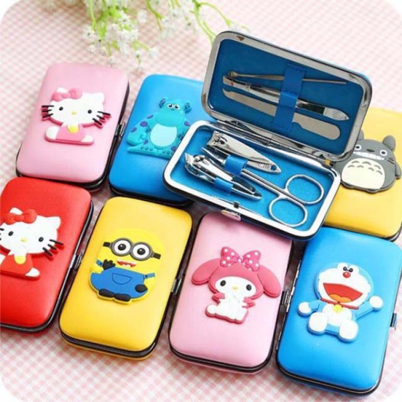 Bộ kiềm bấm cắt móng 7 món họa tiết hoạt hình đẹp mắt - Mẫu ngẫu nhiên