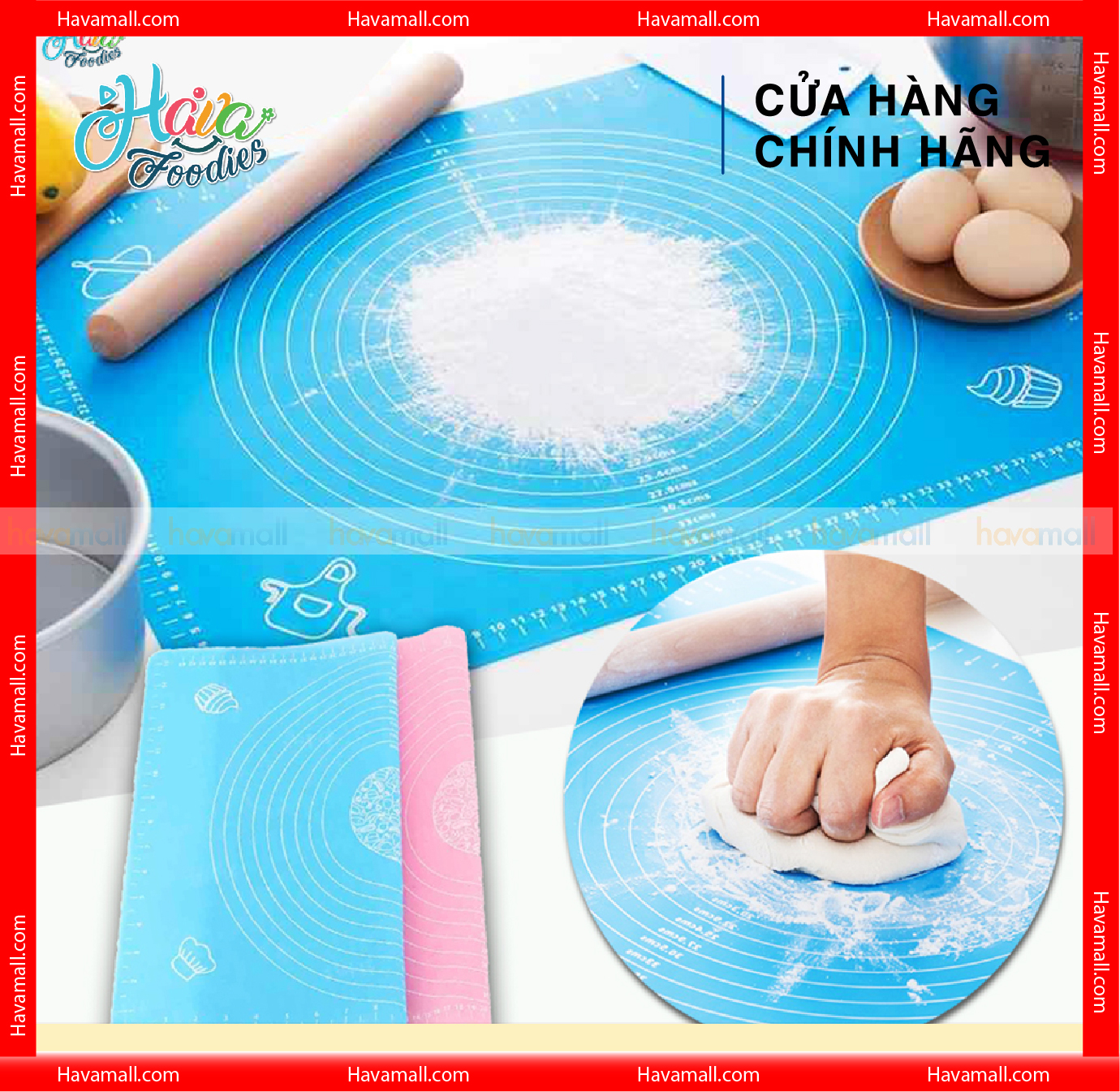 Miếng Lót Nhào Bột Bằng Silicon 40x50cm