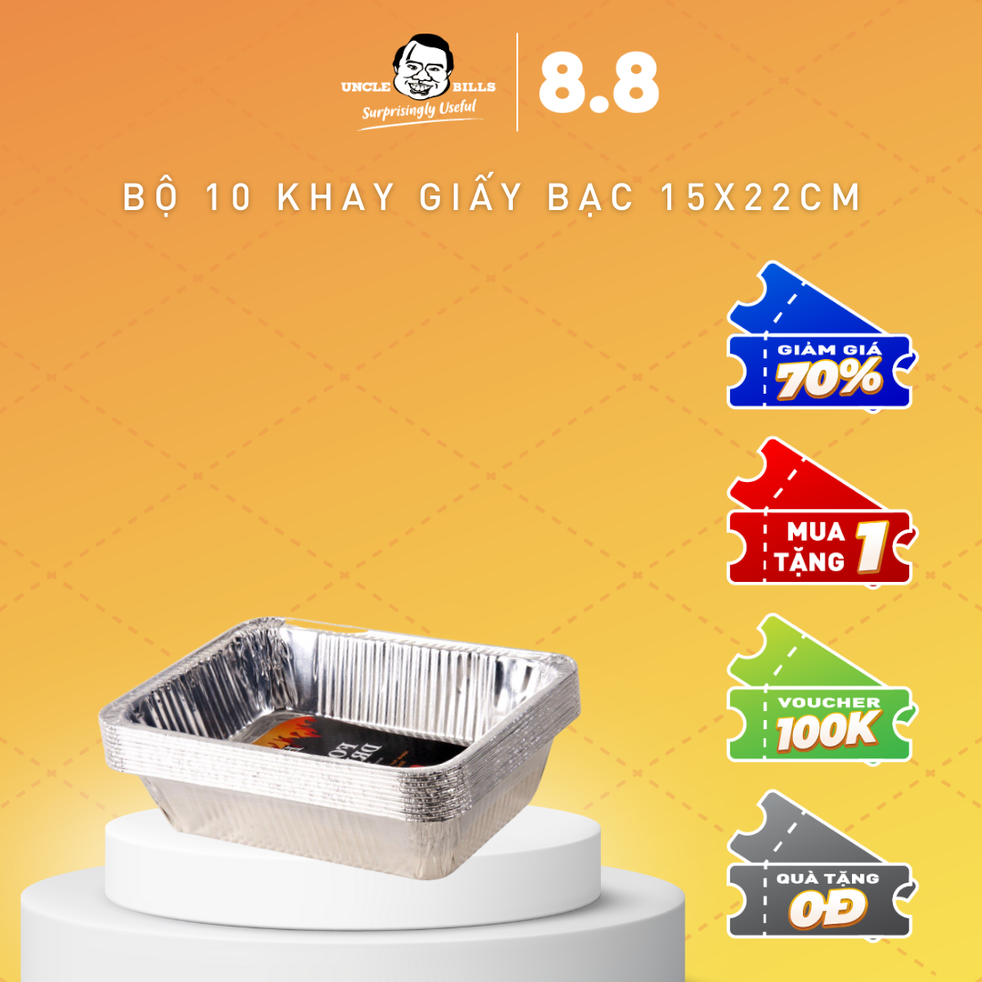 Bộ 10 khay làm bánh Uncle-Bills KC0212 (Bạc)