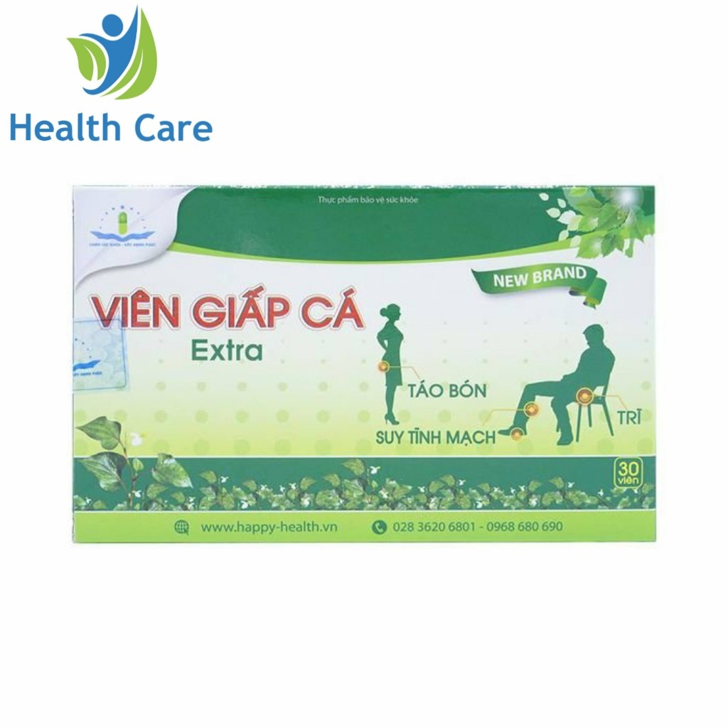 Viên giấp cá extra tâm dược giảm táo bón và trĩ - hộp 30 viên