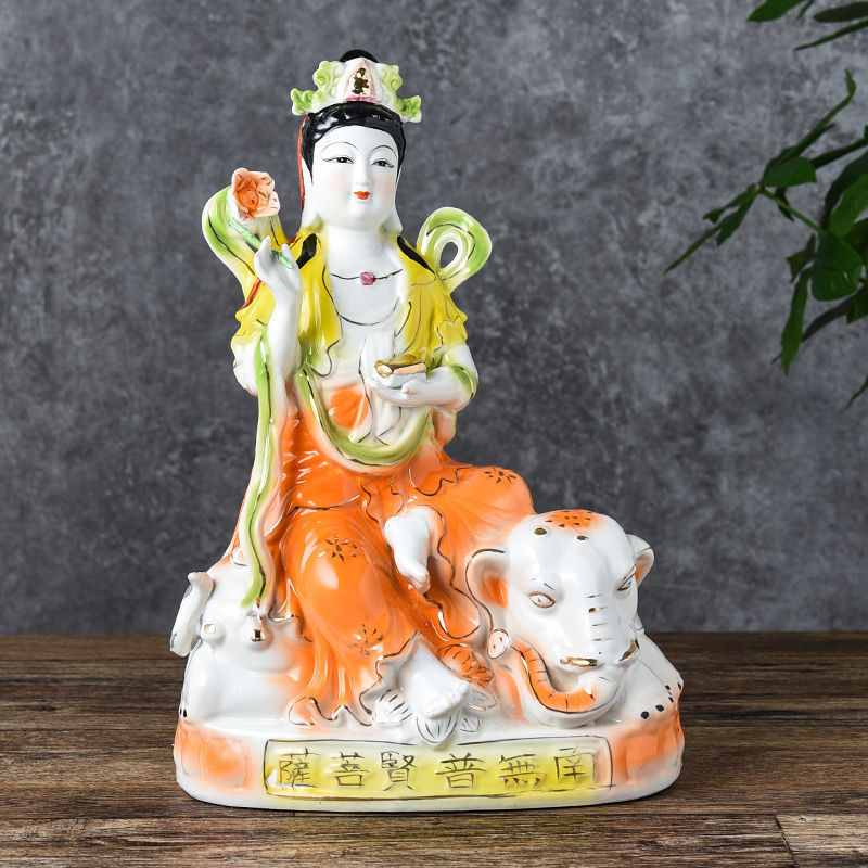 Văn thù phổ hiền tượng phật phổ hiền tượng bồ tát hoa nghiêm tam thánh gia đình phật đường thờ đồ trang trí nhà cửa