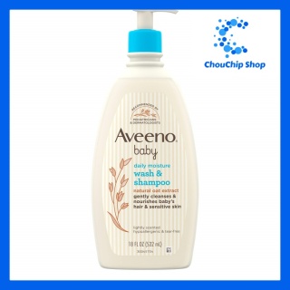 [HCM]Sữa tắm gội cho bé da nhạy cảm Aveeno Baby Daily Moisture Gentle Bath Wash & Shampoo 532ml thumbnail