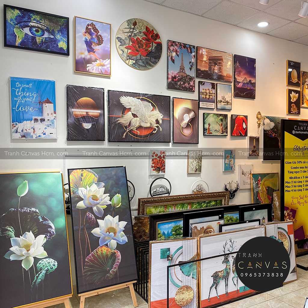 Tranh Canvas Trừu Tượng bộ 3 tấm