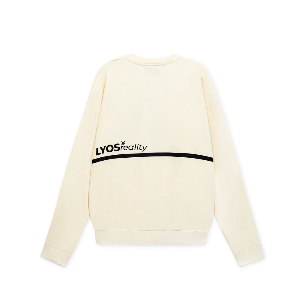 Áo Nỉ LYOS Big L Logo Sweater Đen/ Kem
