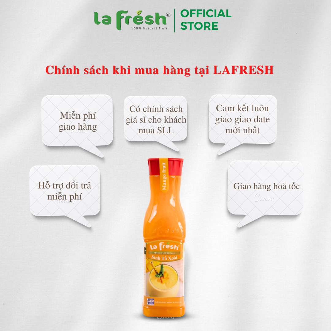 Sinh Tố Xoài Lafresh Đà Lạt Chai 650ml