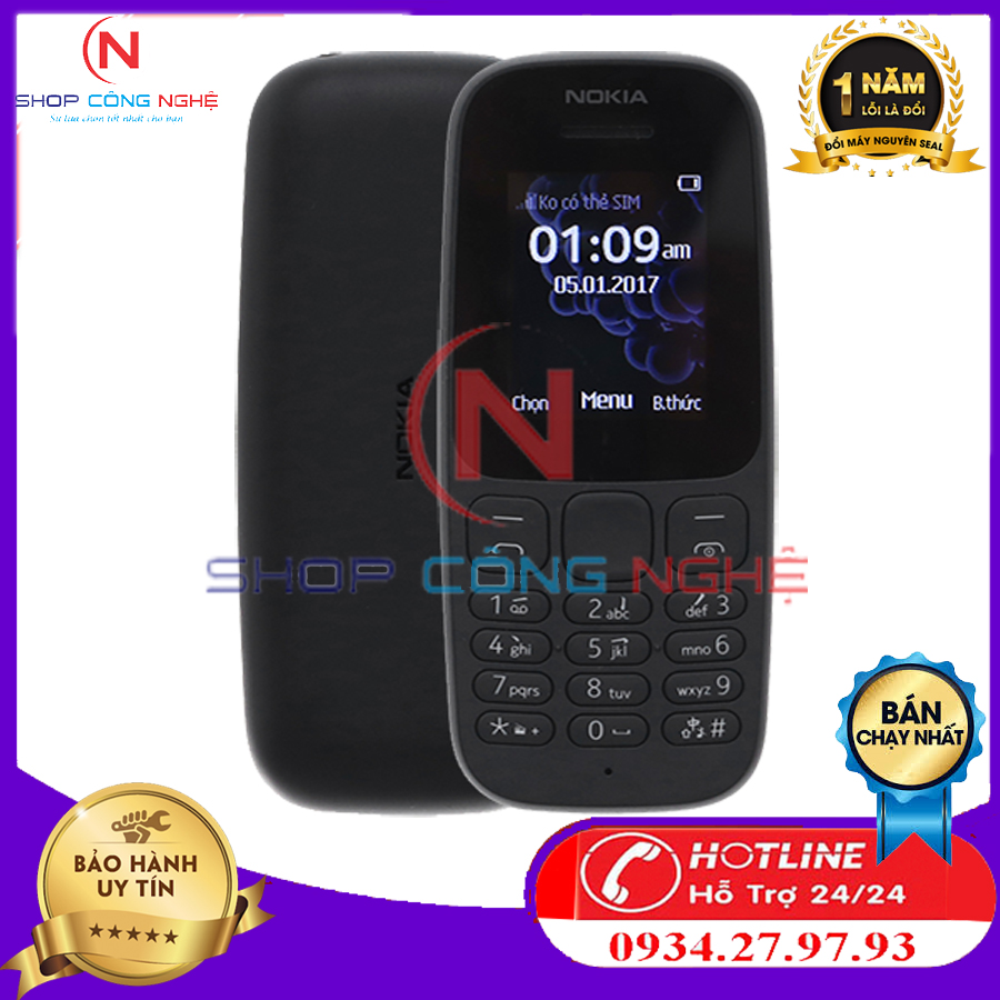 [HCM][HOT HOT] Điện thoại Nokia 105 (2017) bản 1 sim BẢO HÀNH 12 THÁNG