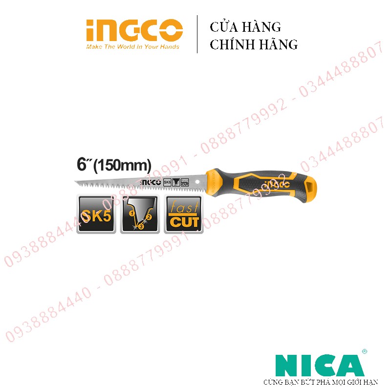 6inch cưa tay mỏ nhọn ingco hwbsw68