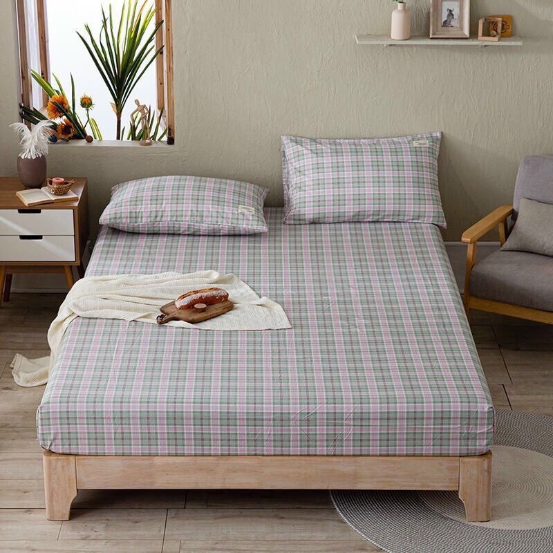 Bộ Ga Gối Cotton Tici Kẻ , Chất Liệu Mềm Mát
