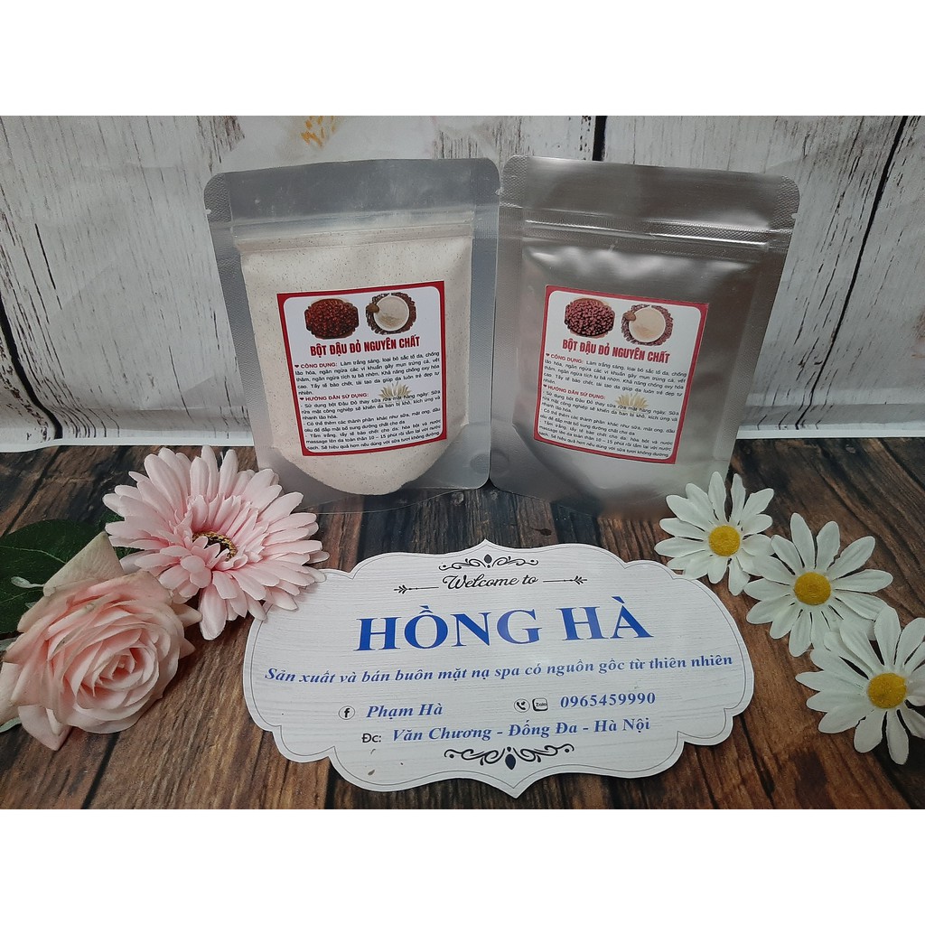 5lạng Bột đậu đỏ tắm trắng nguyên chất 100% handmade
