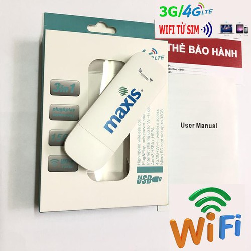 USB phát Wifi 3G 4G Maxis ZTE MF70, đa mạng,siêu tốc