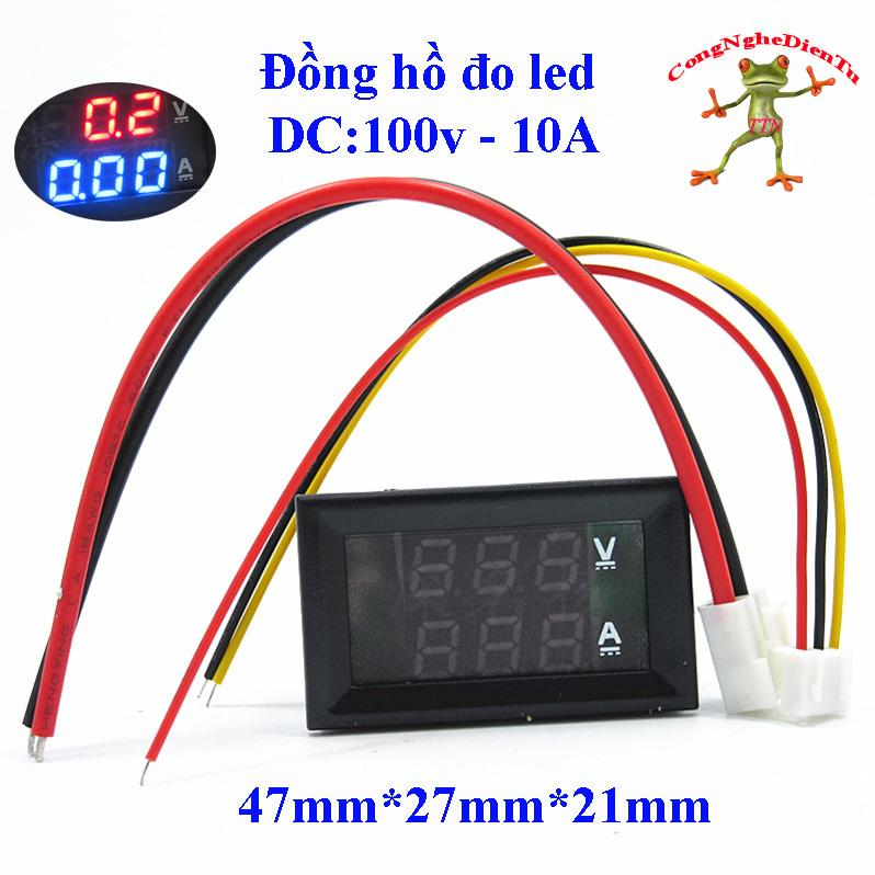 Đồng hồ Led đo dòng , áp - DC 0-100V 10A
