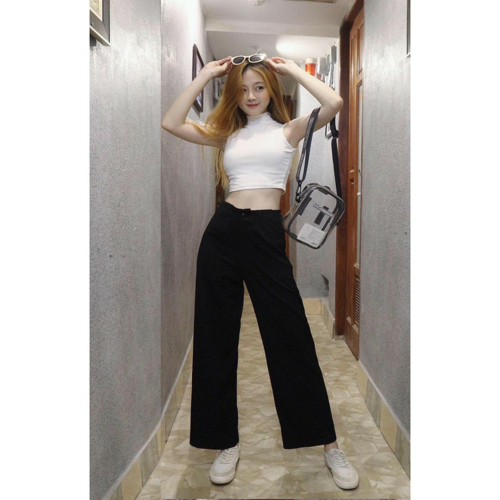 ÁO CROPTOP BA LỖ CỔ CAO ch
