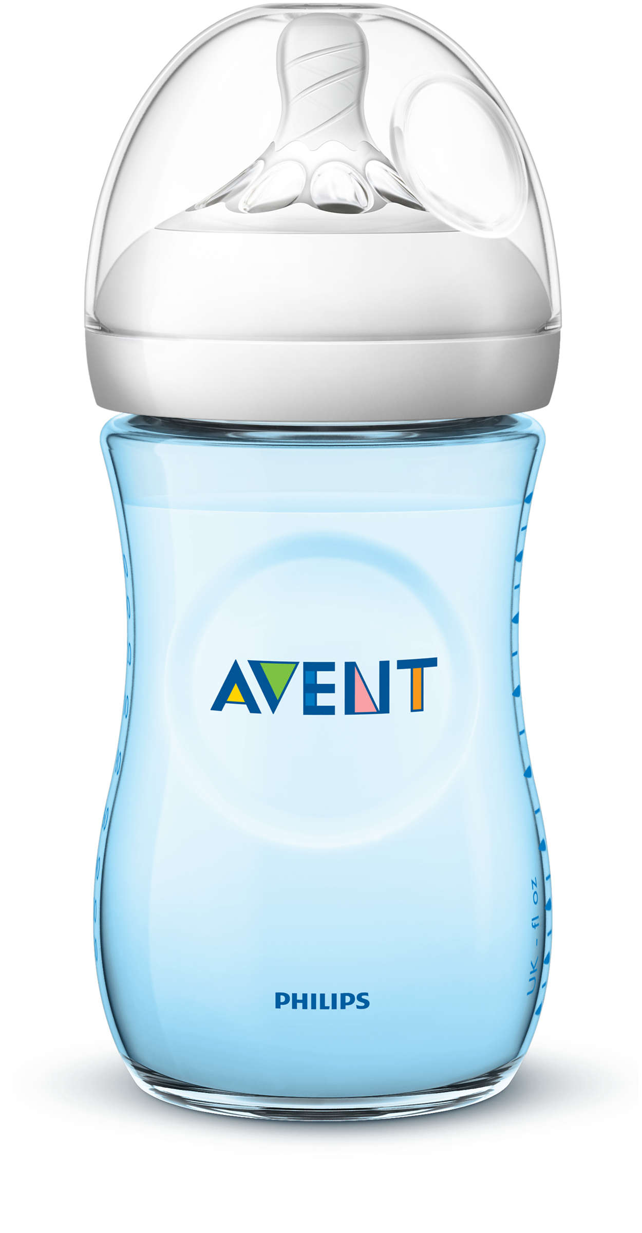 Bình sữa Philips Avent Natural 260ml xanh - hồng chọn núm