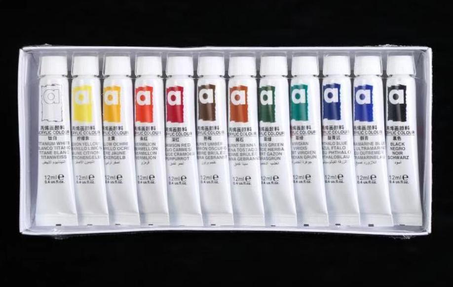 Set Bột Vẽ Cọ Bản Nail 3D 12 Màu
