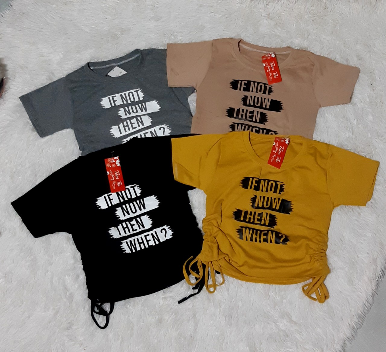 Áo thun croptop - áo thun form ngắn nữ có rút dây hai bên mẫu in chữ