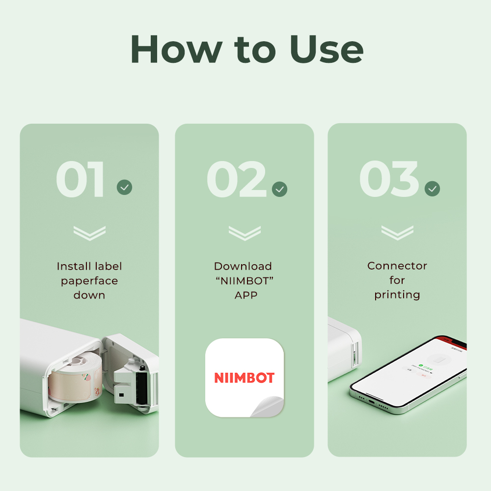 NIIMBOT D101 Label Printer Wireless Bluetooth Thermal Label Portable Printer for Android IOS Phone With Label Sticker Printer Label Maker