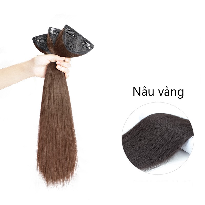 Tóc giả, sét 3 tóc kẹp dải thẳng tiện dụng, kẹp tóc thẳng cho tóc thưa,mỏng - tóc kẹp phồng sét 3 dải thẳng có độ dài 45cm và 55cm