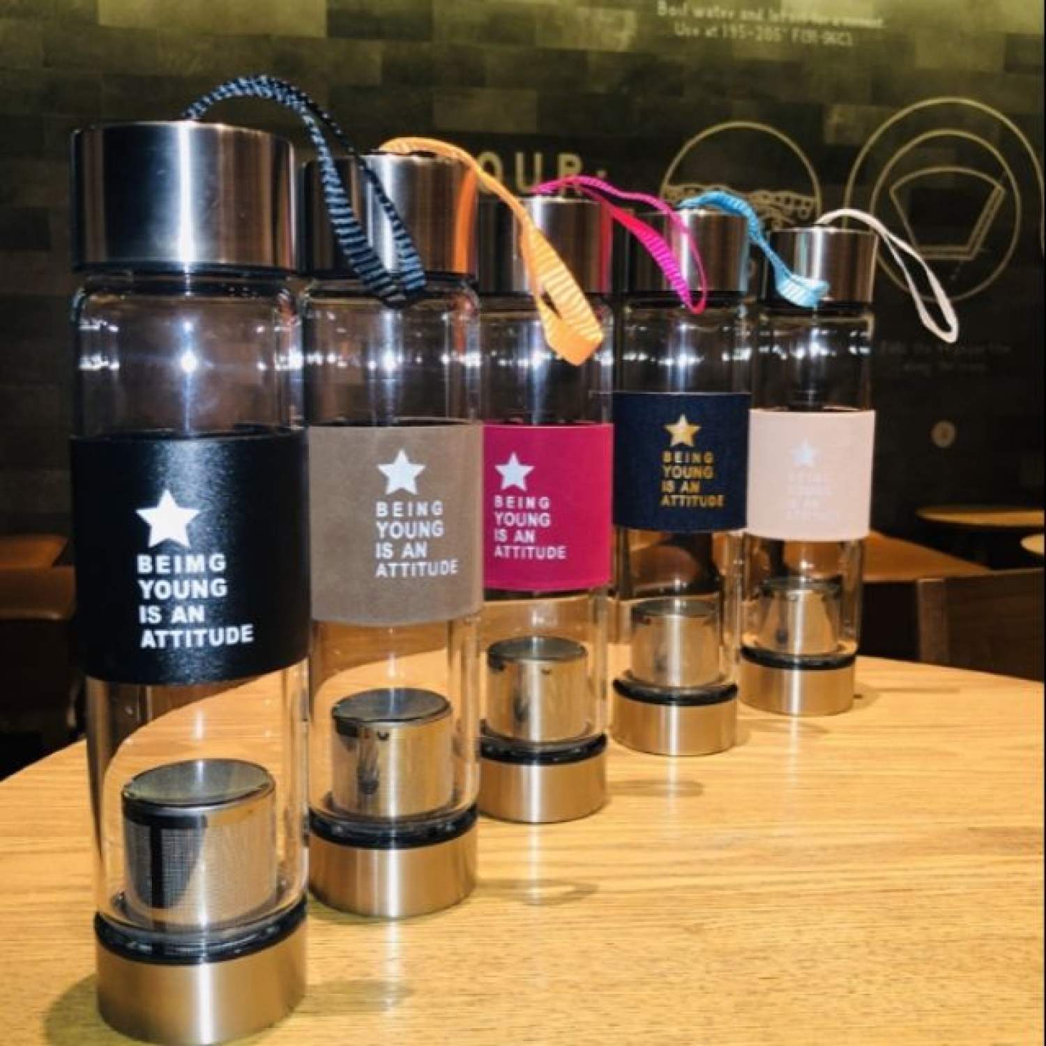 Bình lọc trà, cafe thủy tinh 2 đầu, bình trà có lõi lọc inox 304