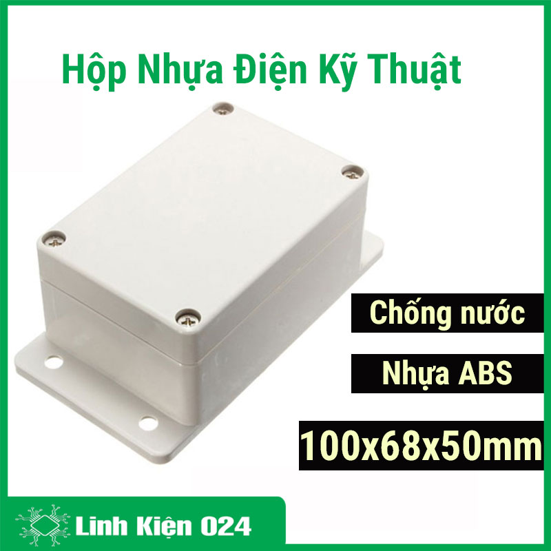 Hộp nhựa điện tử 100x68x50mm chống nước có tai, chịu va đập tốt giúp bảo vệ mạch điện tử