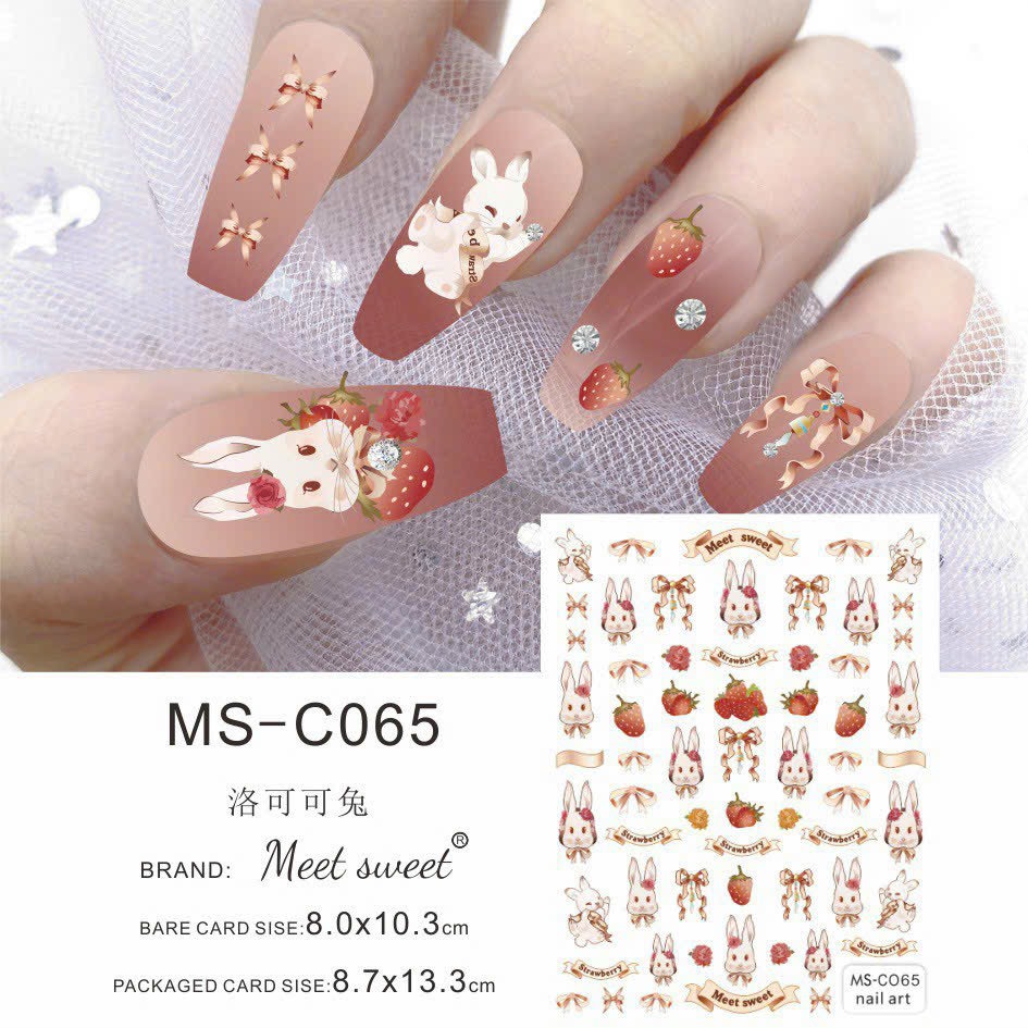 Sticker mẫu hoạt hình 3d miếng dán móng tay nail
