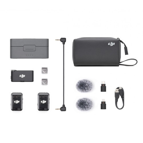 Microphone không dây DJI MIC 2 - Thiết bị ghi âm chuyên nghiệp cho điện thoại, máy ảnh, máy quay thời lượng pin 6 giờ