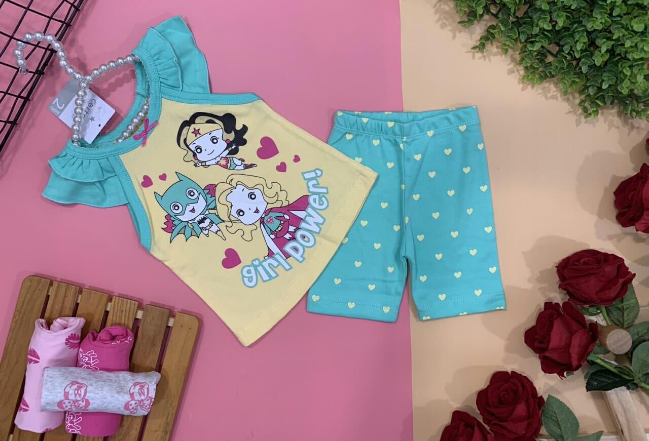 Bộ ngắn bé gái chất  COTTON 8-22kg