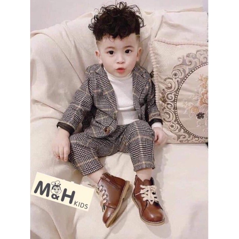 (Tổng Kho Sỉ) - Sét Vest Dạ 3 Chi Tiết Cho Bé Trai (12-25Kg)
