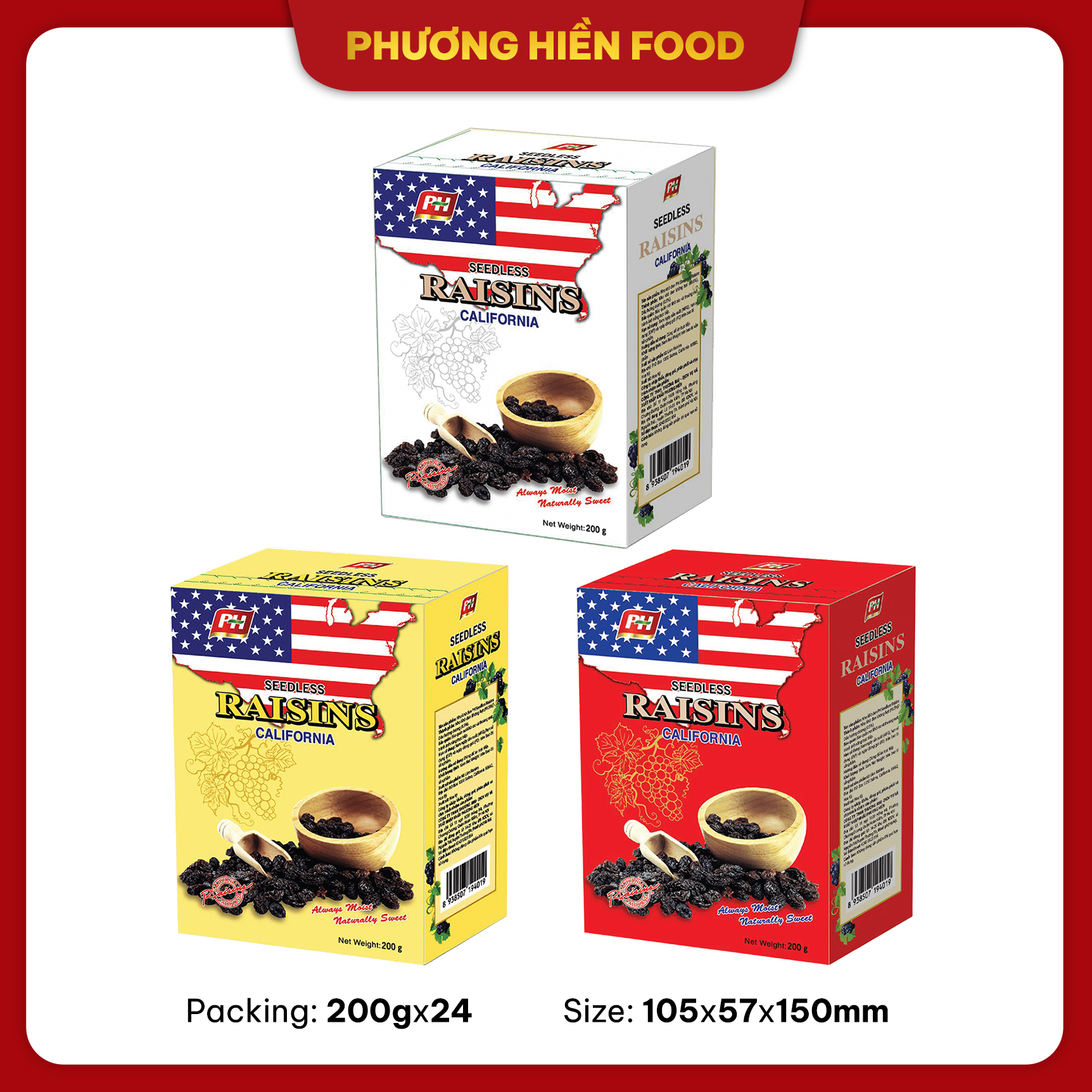 Nho khô đen nhập khẩu Mỹ Raisins 200g