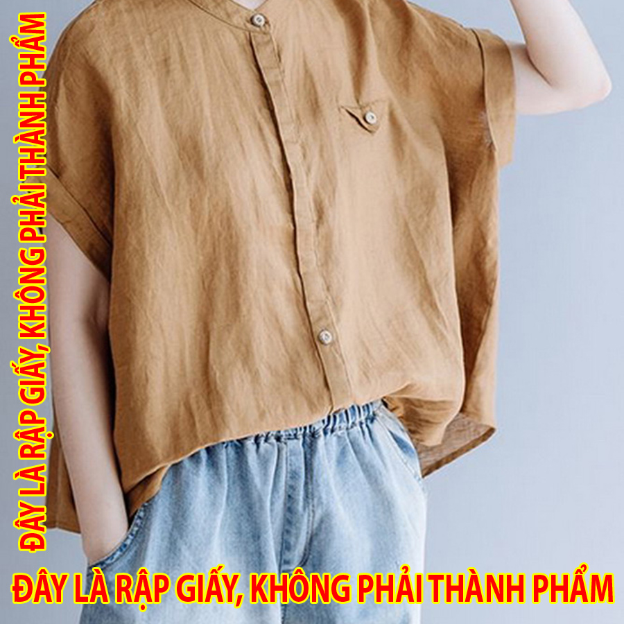 Rập Giấy LL015 - Sơmi cổ trụ, tay liền