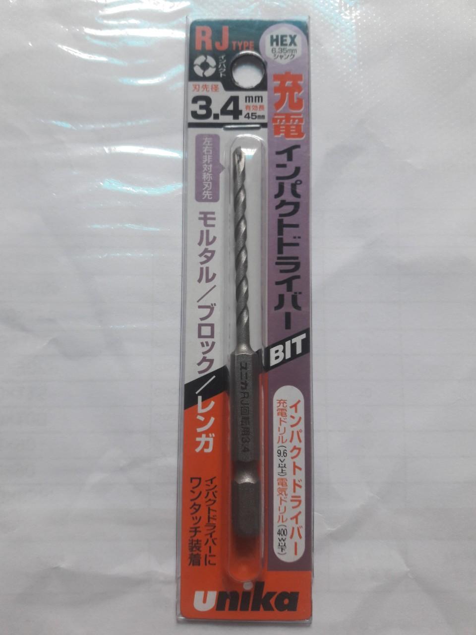Mũi khoan tường Unika Rj3.4*90mm