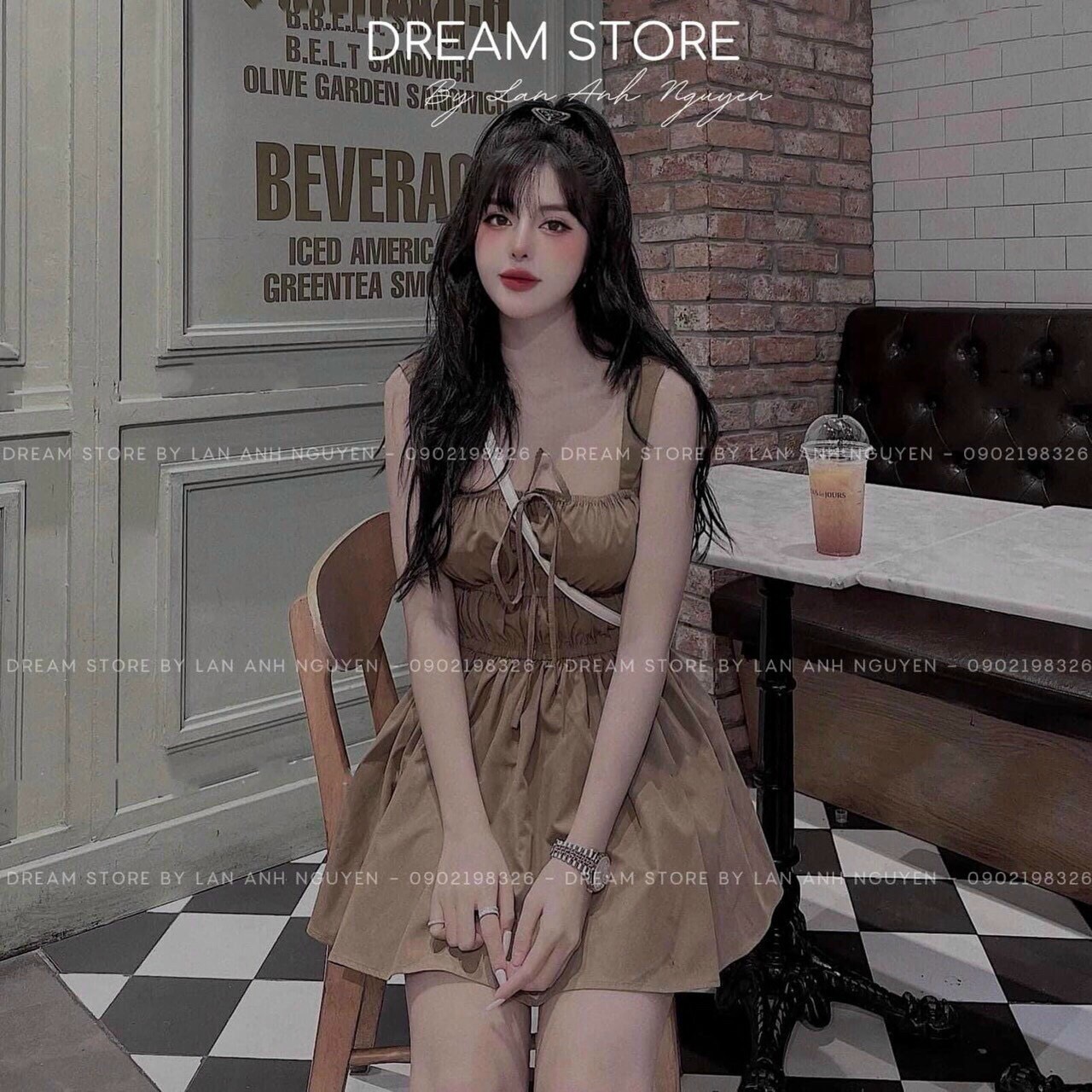 [FREESHIP MAX + HOÀN TIỀN MAX 15%] Đầm Xòe 2 Dây Chun Eo Dễ Thương