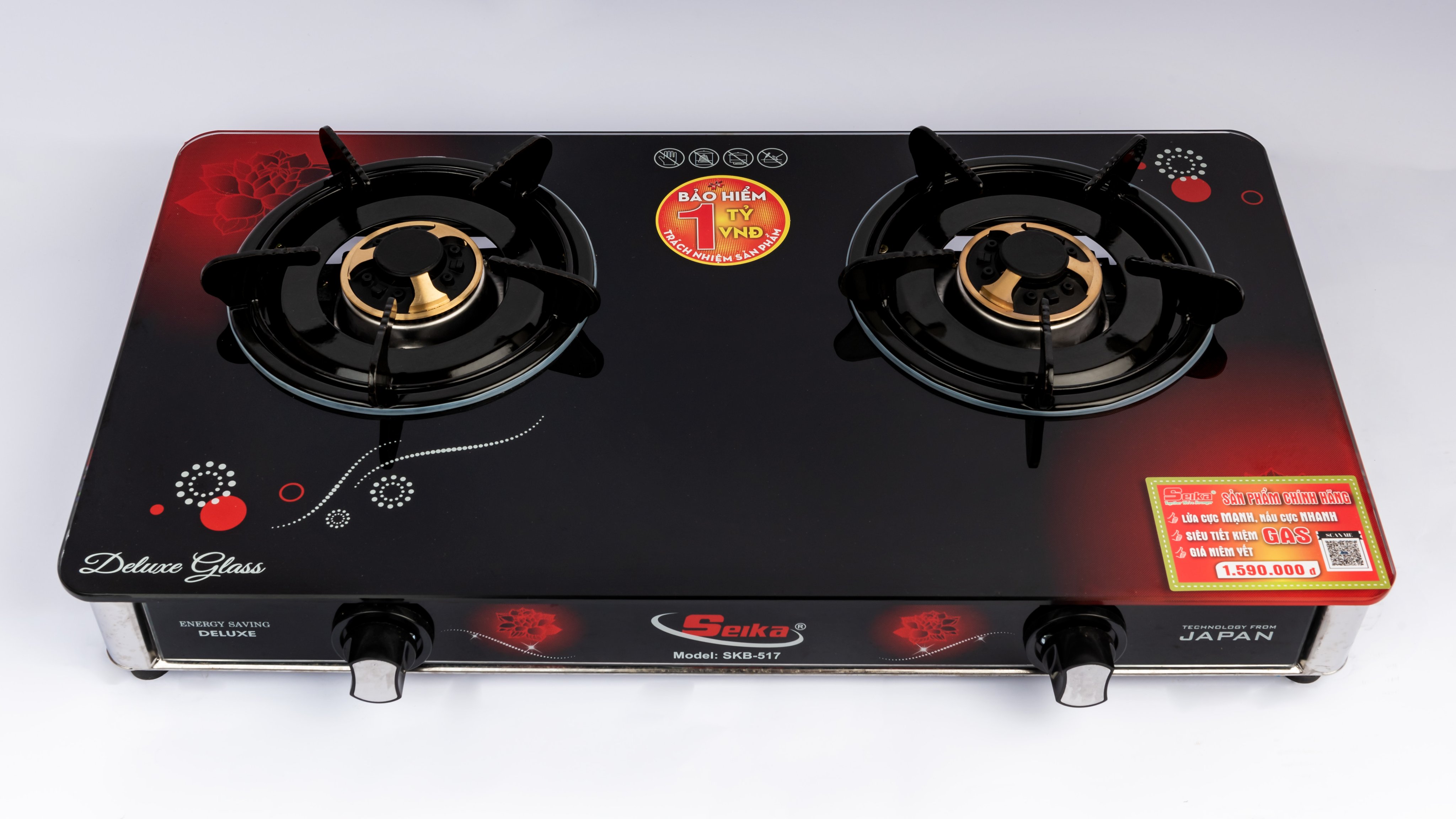 Bếp gas đôi mặt kính Seika SKB 517