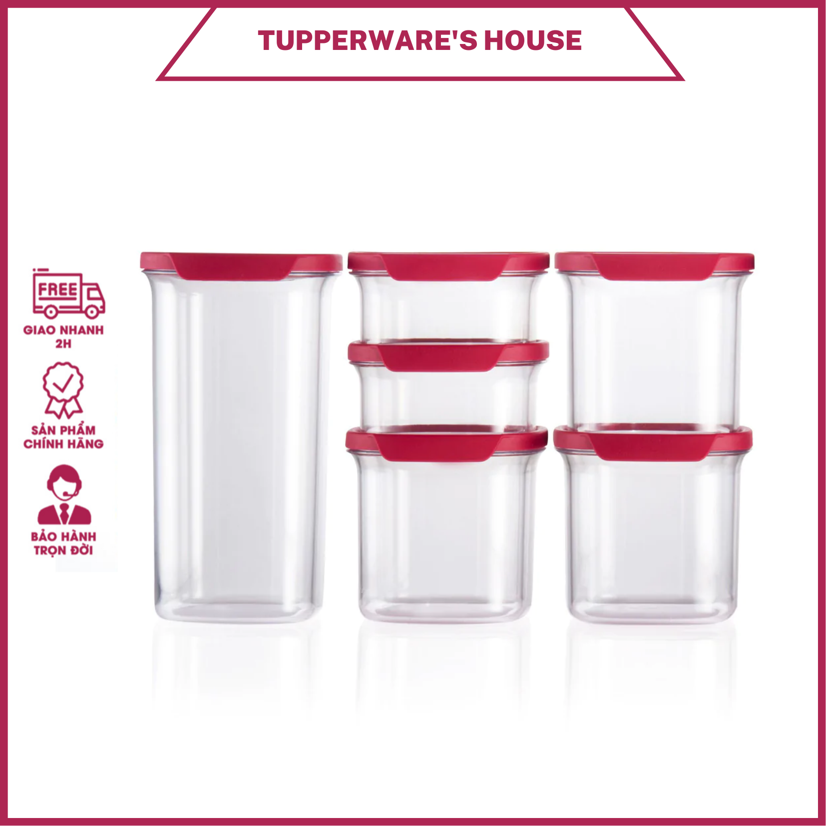 Bộ hộp bảo quản thực phẩm Tupperware Ultra Clear (6 hộp)
