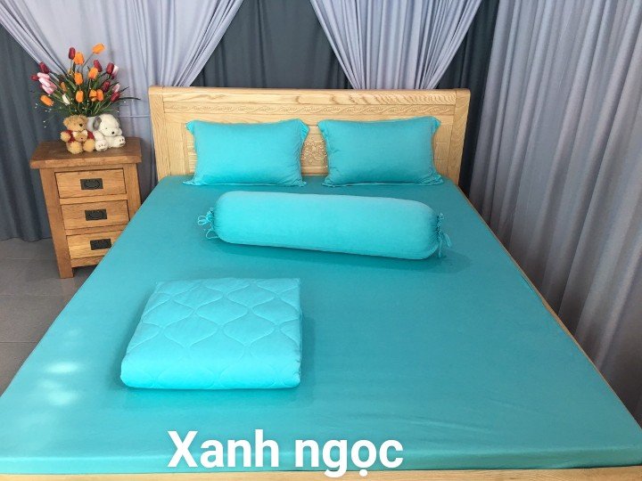 Ga - drap giường lẻ thun mát lạnh lan pham bedding - màu xanh ngọc