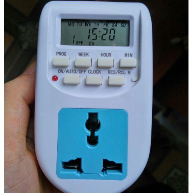Ổ cắm hẹn giờ AL-06 (trắng phối xanh)