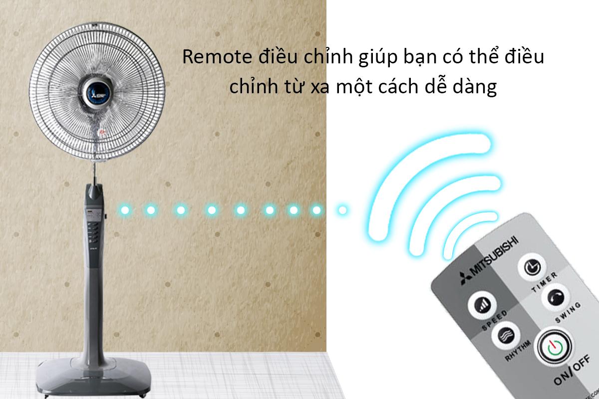 Quạt đứng Mitsubishi LV 16-RV/RA SF-GY (Xám nhạt)