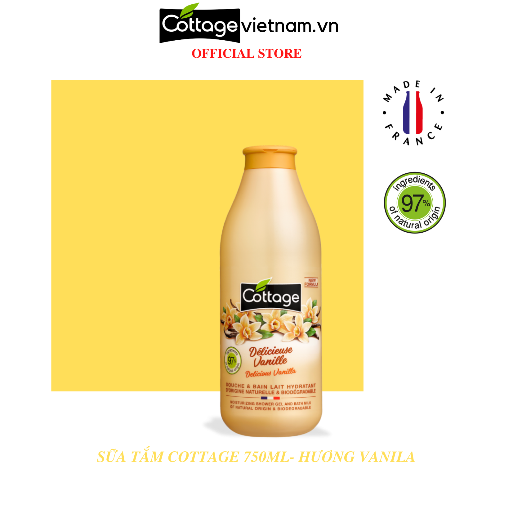 [Chai lớn 750ml-Đủ mùi]- Sữa tắm Cottage chính hãng của Pháp