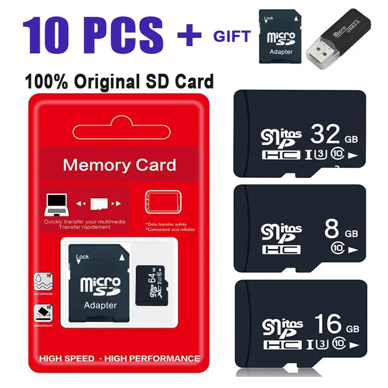 10pcs tf thẻ class10 128gb 256gb cartao de memoria 32gb 64gb 16g sd thẻ 8g 4gb 2gb micro flash thẻ nhớ cho các thiết bị kỹ thuật số