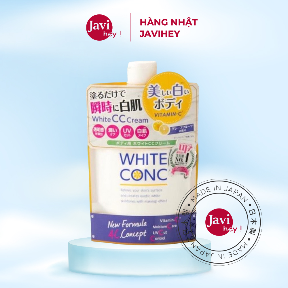 Kem dưỡng trắng white cc cream white conc dạng túi nhật bản, dưỡng thể white con cc cream 200g