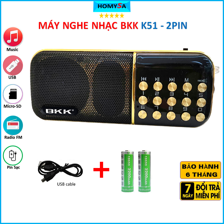 Loa máy nghe nhạc đa năng mini BKK K51 nghe kinh pháp đọc thẻ nhớ mp3 nghe