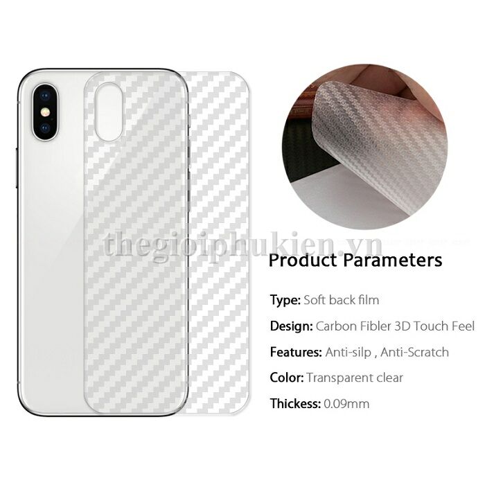 Miếng dán lưng vân Carbon, các bon iPhone XS Max