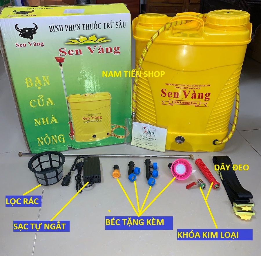 Bình phun thuốc trừ sâu 18L bình xịt điện tưới cây SEN VÀNG