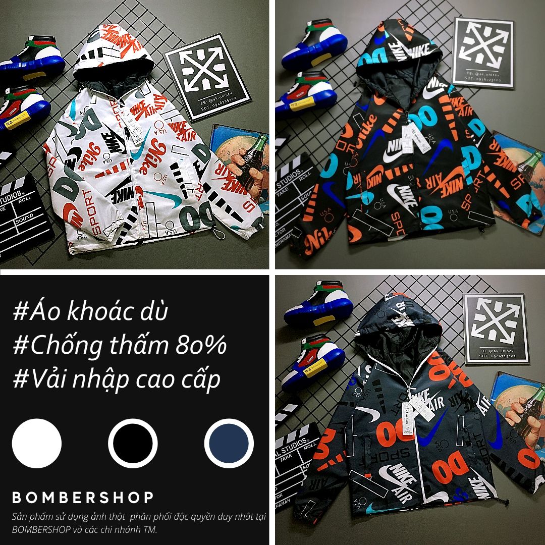 [Ảnh + video thật] Áo khoác dù style thễ thao phối full LOGO