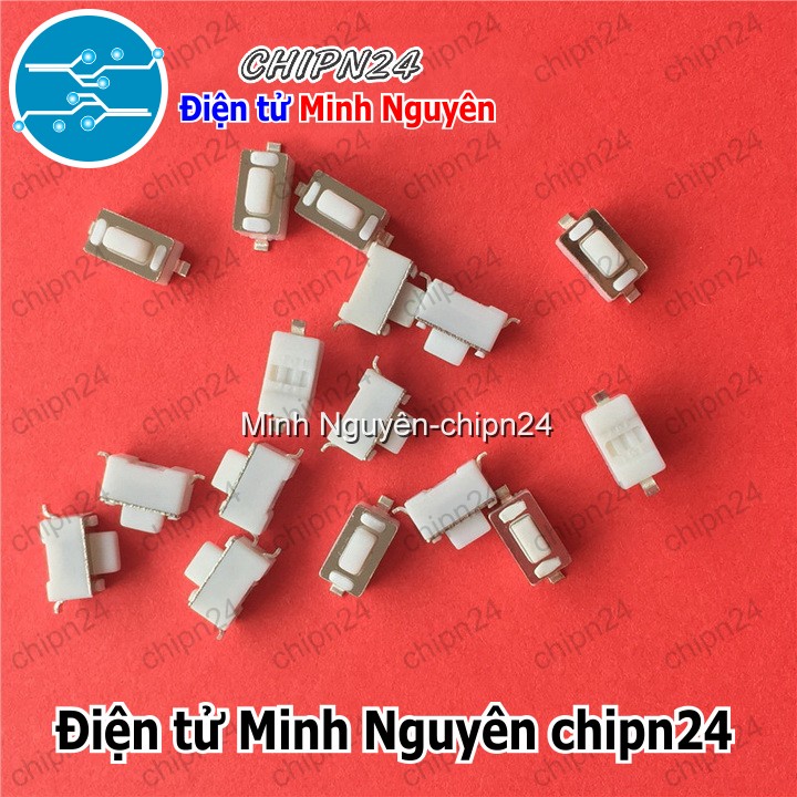 [10 cái] (K77) Nút nhấn 2 chân 3x6x5mm SMD Dán Trắng - HH003211