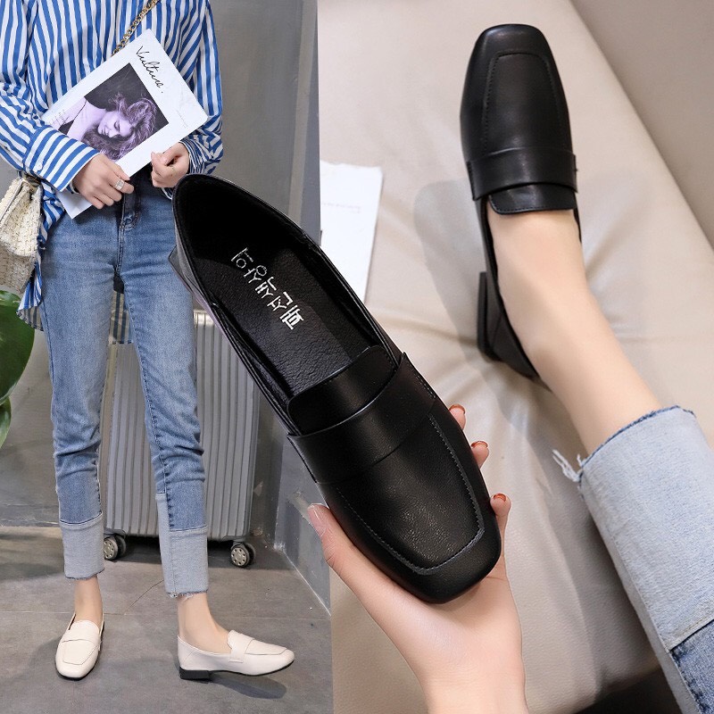 Giày nữ da mềm đế bằng