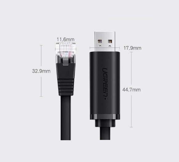 Genuine Ftdi Ugreen 50773 USB to Rj45 Console Programming Cable (1.5m Long)