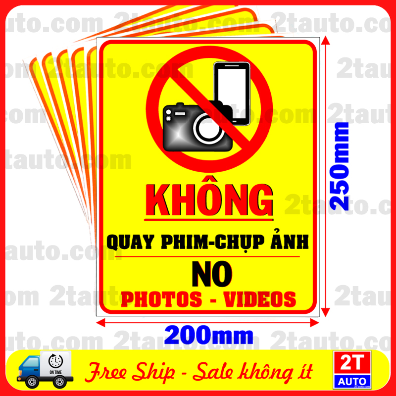 LOGO STICKER TẤM DÁN CẤM QUAY PHIM CHỤP ẢNH, KHÔNG QUAY PHIM CHỤP ẢNH - NO PHOTO PHOTO PROHIBITED, DECAL CÓ KEO DÁN SẴN TIỆN DỤNG