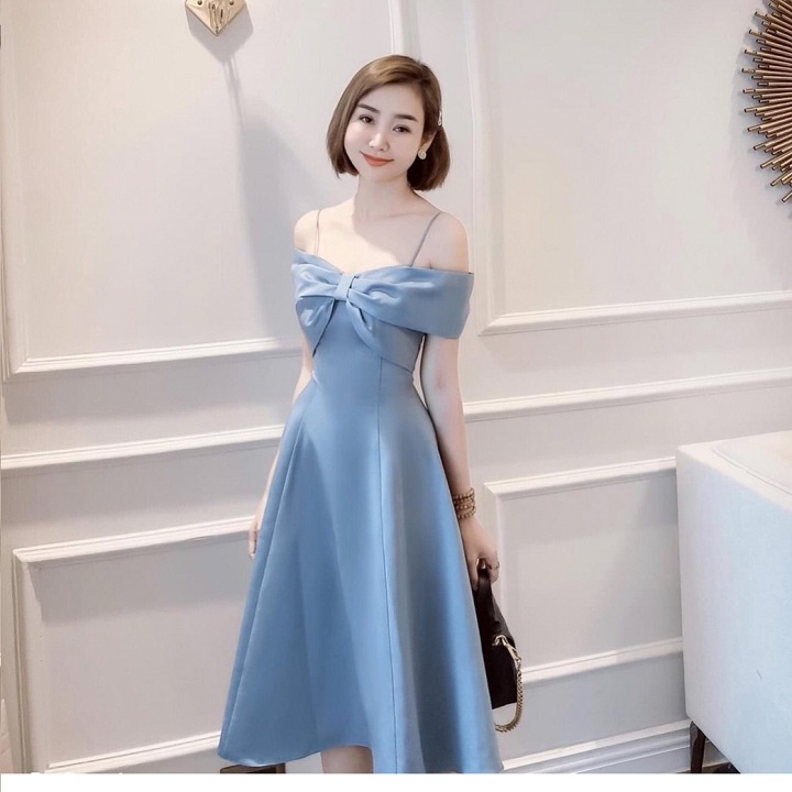 Đầm trễ vai mặc dự tiệc