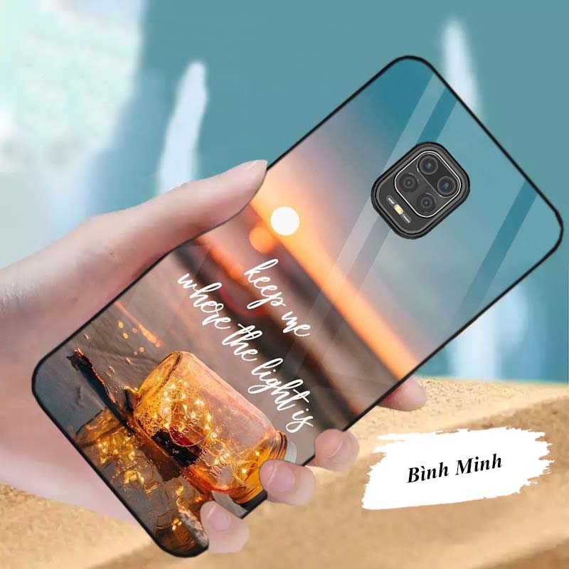 Ốp Xiaomi Redmi Note 9, Note 9S, Note 9 Pro Lưng Kính Cường Lực Sáng Bóng