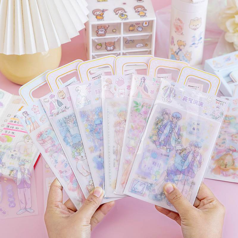 Set 4 tấm sticker trang trí sổ tay cute ngẫu nhiên